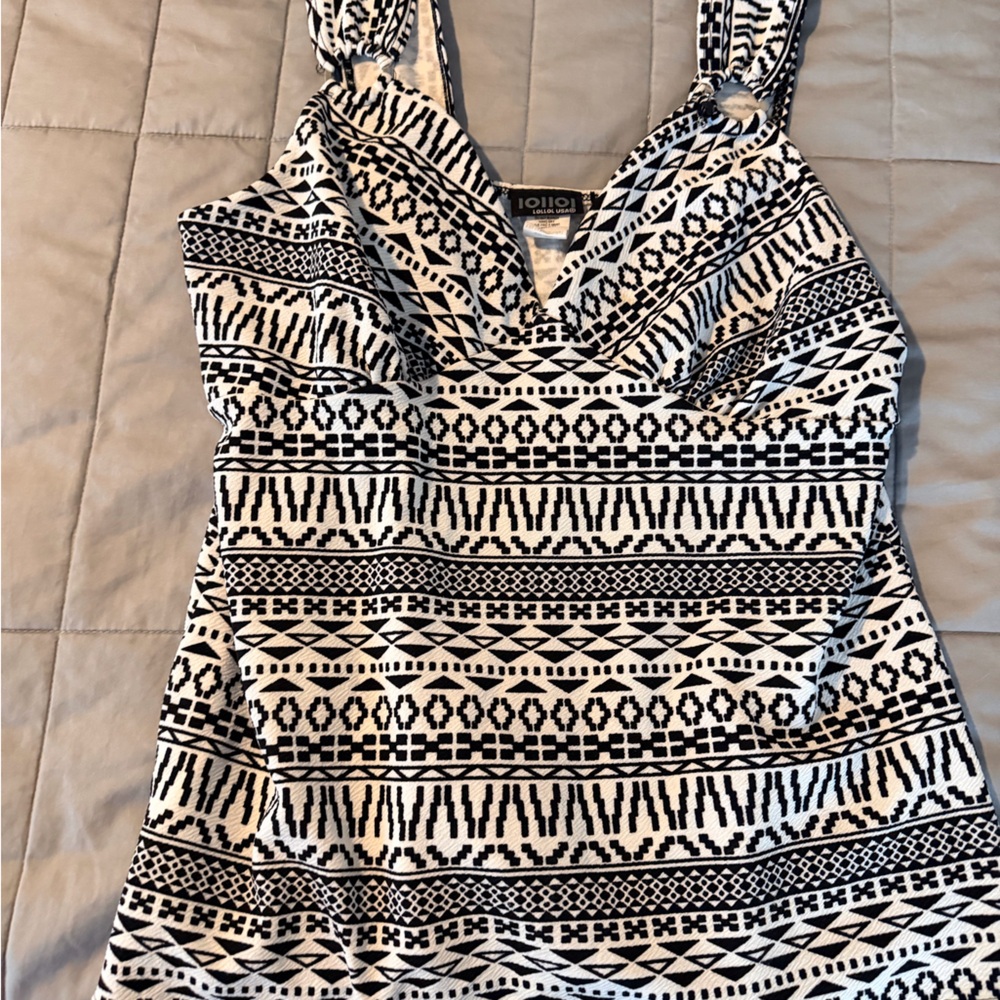 Black and White Patterned Dress